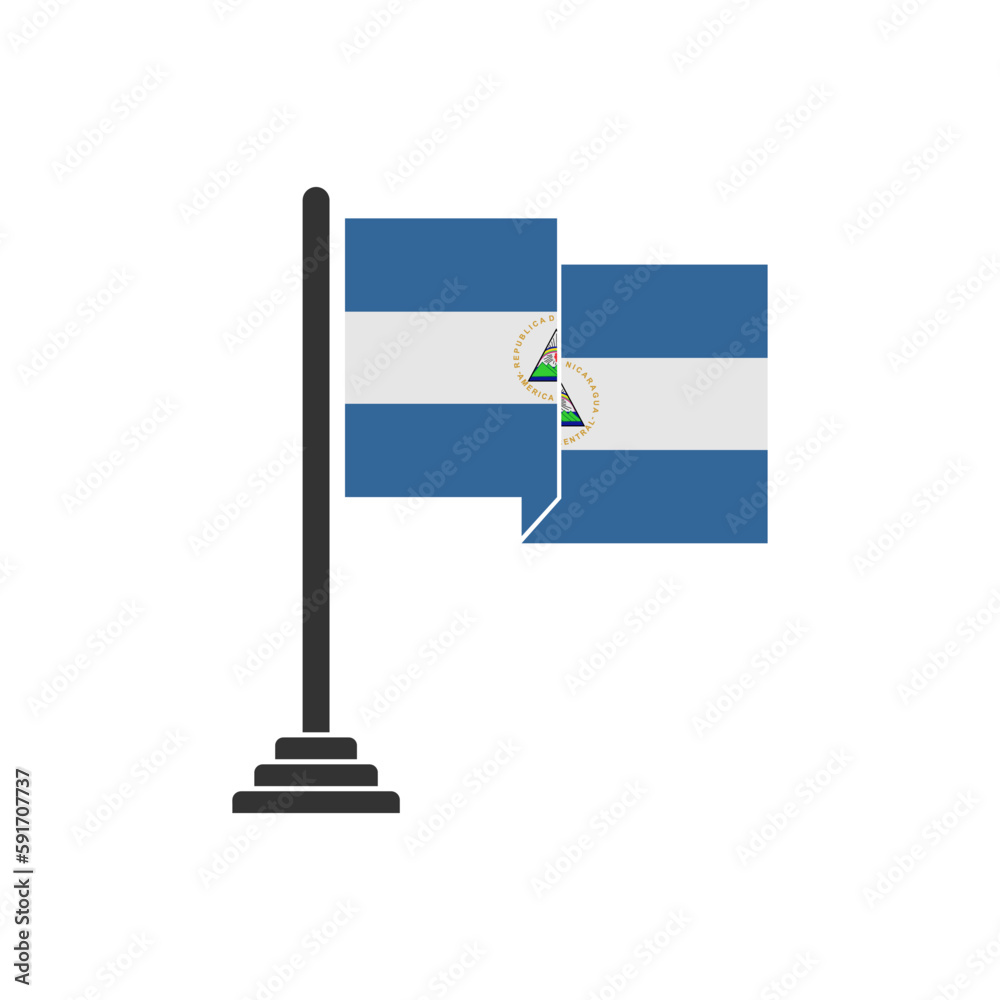 Nicaragua flags icon set, Nicaragua independence day icon set vector sign symbol Nicaragua flags icon set, Nicaragua independence day icon set vector sign symbol