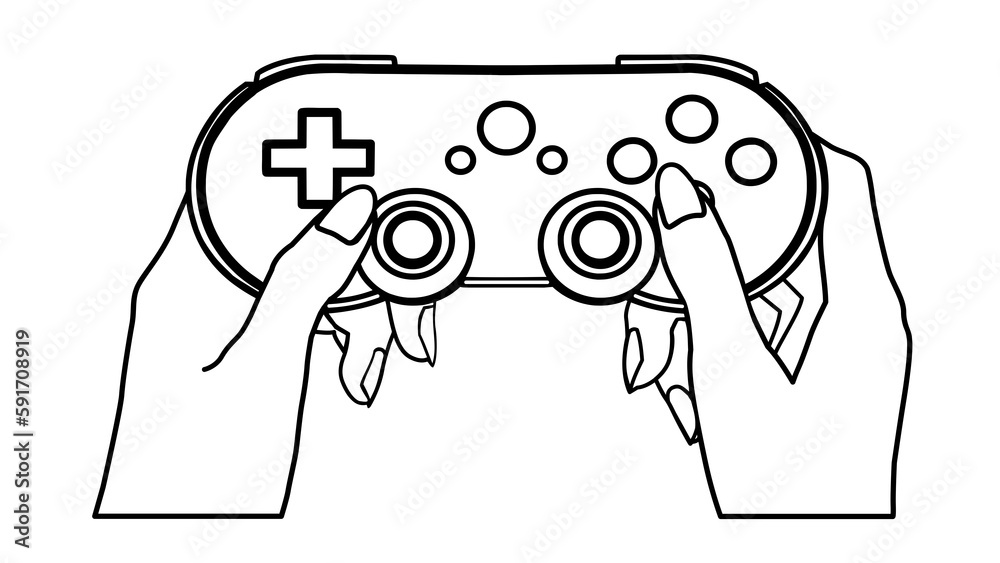 illustration of a person holding a game controller illustration of a person holding a game controller
