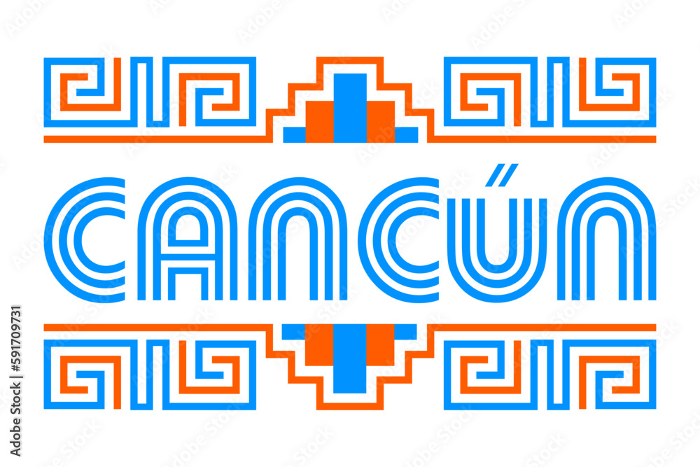 Fototapeta premium Cancun Mexico Mayan lines design