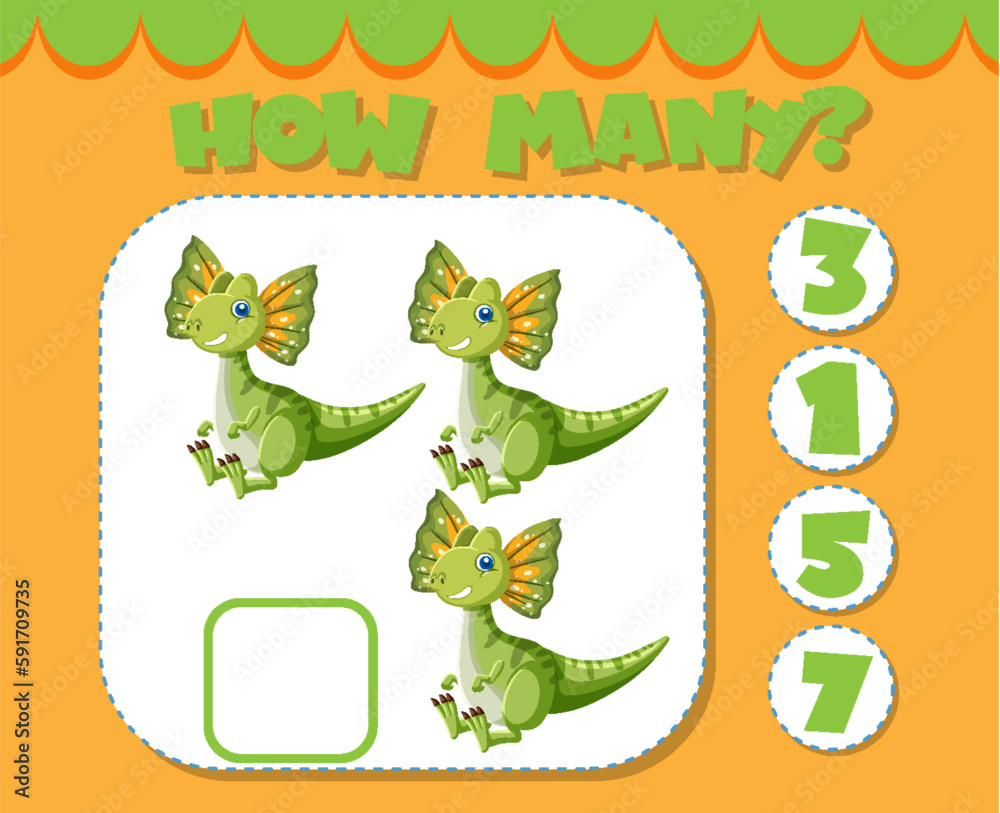 Fototapeta premium Counting Game for Kindergarten Kids
