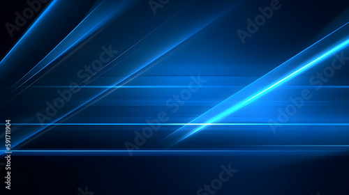 Abstract futuristic background with glowing blue light effect. High speed. Hi-tech. Abstract technology background concept