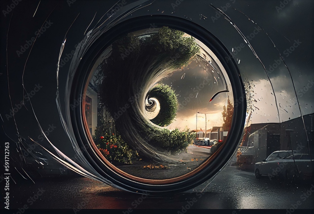 Rain and tornado , ai art. Generative AI Rain and tornado , ai art. Generative AI
