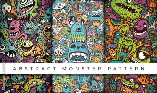 Abstract monster pattern backgrounds © eMboo