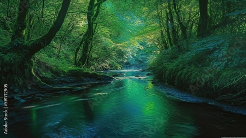 stream in the forest. Generative AI 