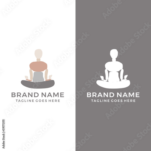 Stone balance for spa logo design vector template