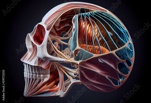 Obturator Internus Muscle anatomy for medical concept 3D rendering. Generative AI photo