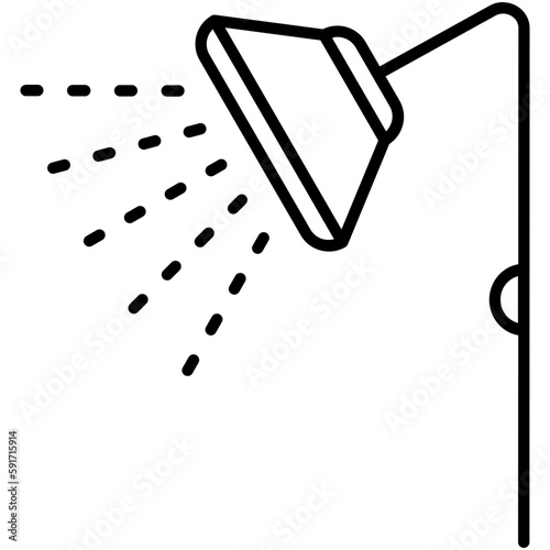 shower icon, line icon style, sprinkler water drop symbol vector stock.