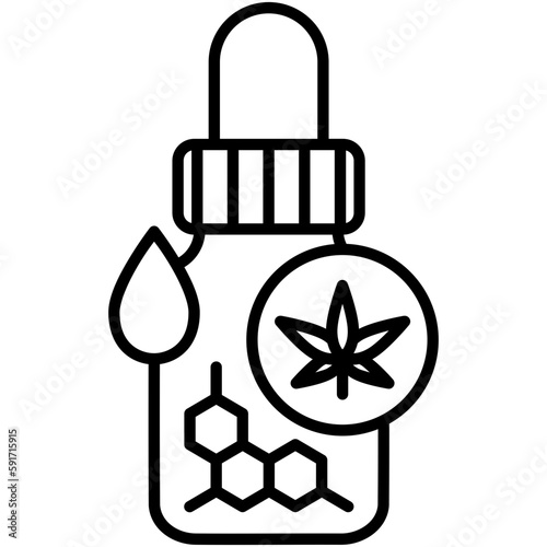 cbd oil icon, line icon style, tincture concentrate drop symbol vector stock.