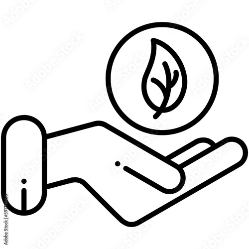 Eco friendly Icon, Line Icon Style, Safe biodegradable Symbol Vector Stock.