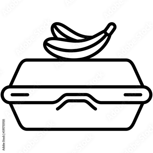 lunch box icon, line icon style, home food bag symbol vector stock.