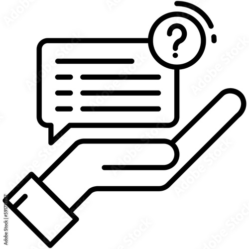 advise icon, line icon style, problem solving conversation symbol vector stock.