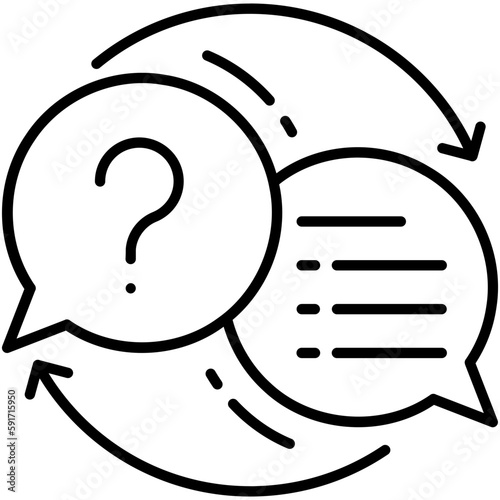 Conversation Icon, Line Icon Style, Business problem discussion Symbol Vector Stock.