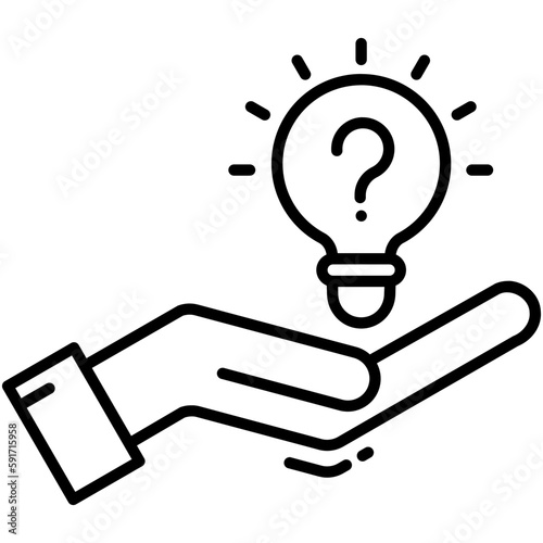 Solve Icon, Line Icon Style, Problem solving advise Symbol Vector Stock.
