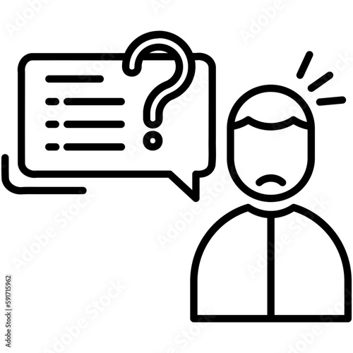 problem icon, line icon style, person doubt difficulty symbol vector stock.
