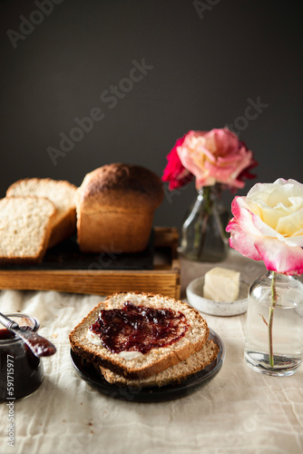 Toast with Jam and Butter photo