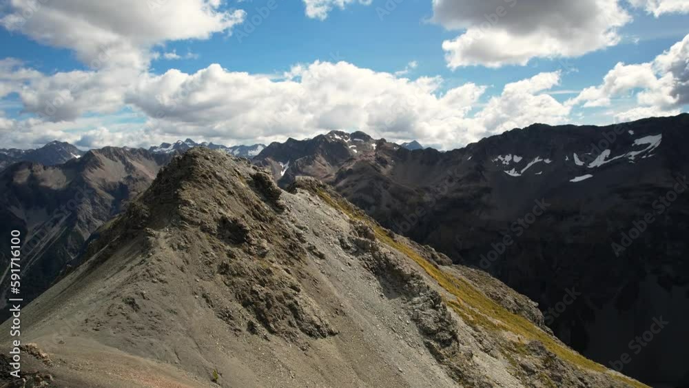 Aerial scenic of alpine landscape in New Zealand, Avalanche Peak in Arthurs Pass National Park. Aerial scenic of alpine landscape in New Zealand, Avalanche Peak in Arthurs Pass National Park.