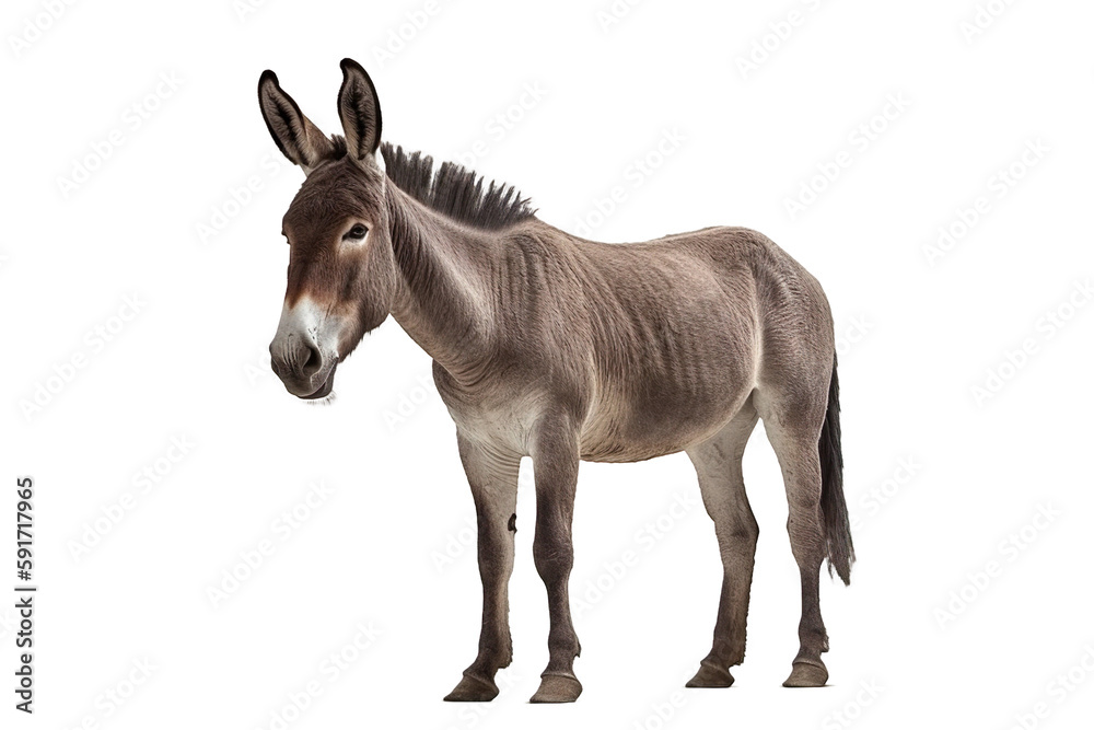 donkey on a transparent background, Generative Ai donkey on a transparent background, Generative Ai