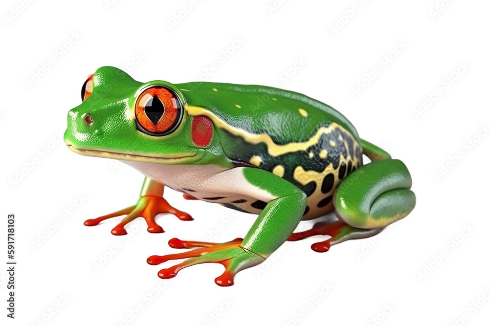 Obraz premium frog on a transparent background, Generative Ai