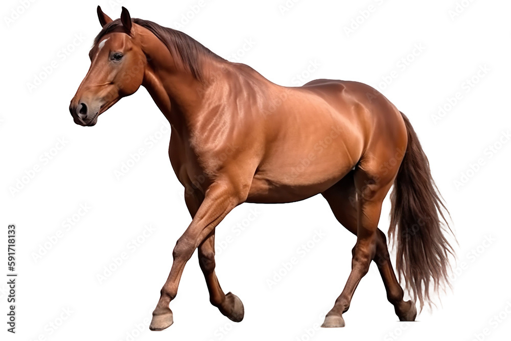 Fototapeta premium horse on a transparent background, Generative Ai