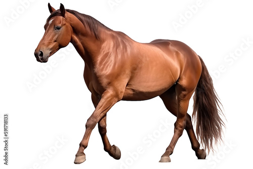 Photo horse on a transparent background, Generative Ai