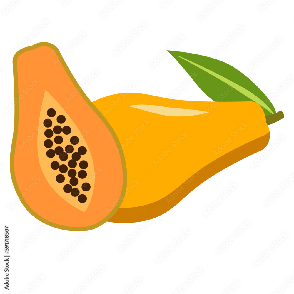 Papaya, a tropical fruit with a sweet aroma and taste Clip Art, 달콤한 향기와 감칠맛의 열대과일인 파파야 클립아트 Papaya, a tropical fruit with a sweet aroma and taste Clip Art, 달콤한 향기와 감칠맛의 열대과일인 파파야 클립아트