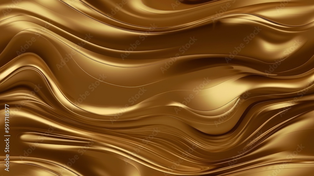 Fototapeta premium Golden mold abstract gradient metallic colors background silver silk curve waves concept, OS fluidic layers warm rainbow colorful modern timeless transition pastel like digital flow, generative ai