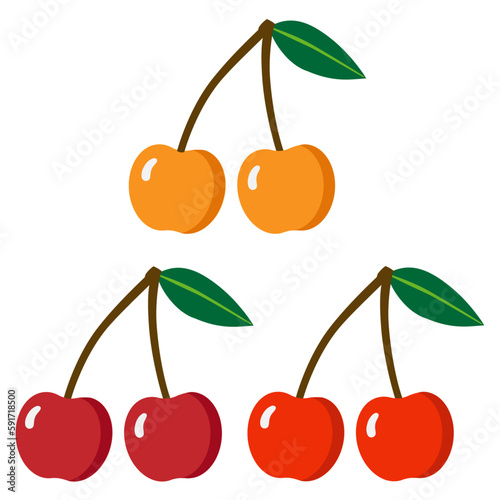 Sweet and sour fruit cherries clip art,
새콤달콤한 맛의 과일인 체리 클립아트