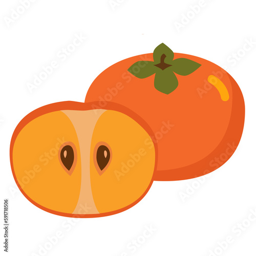 Sweet and savory persimmon Clip Art,
 달콤하고 감칠맛의 감 클립아트