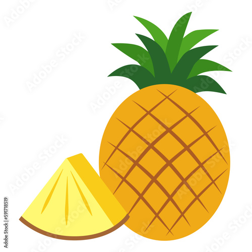 Pineapple, a tropical fruit with a sweet and sour taste Clip Art, 새콤달콤한 맛의 열대과일인 파인애플 클립아트