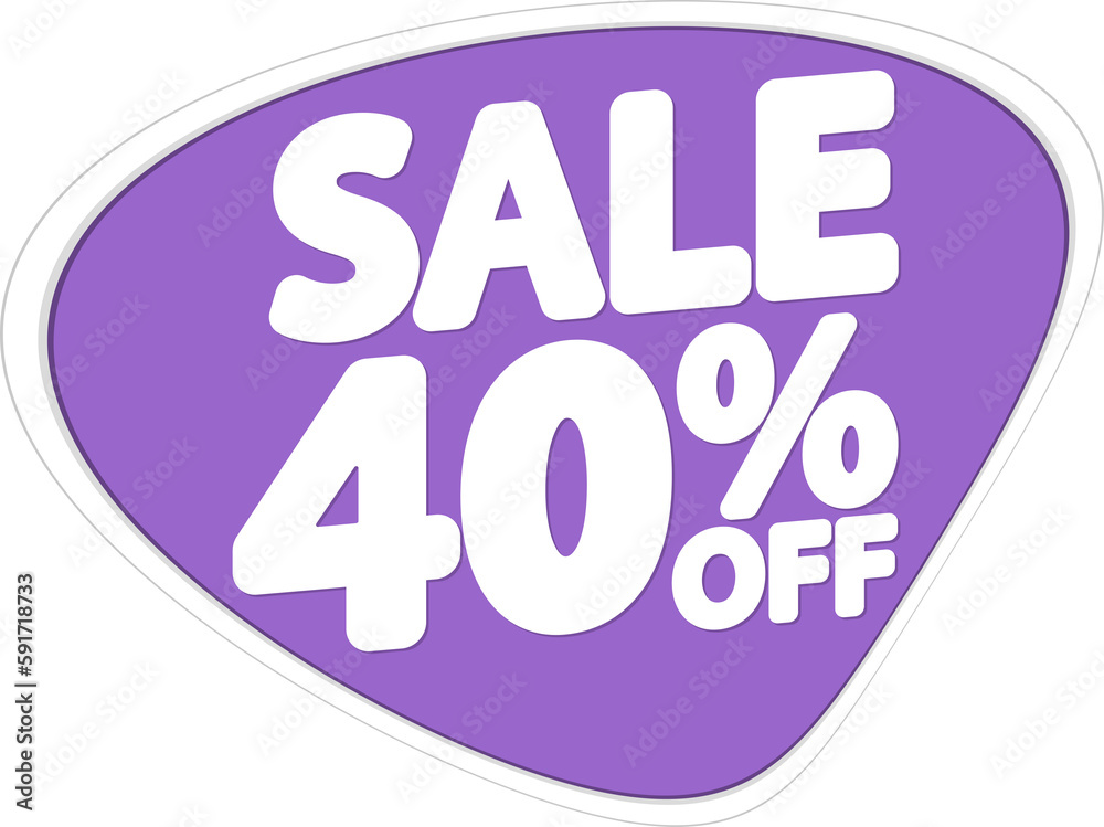Sale 40% off, discount bubble banner. PNG illustration Sale 40% off, discount bubble banner. PNG illustration
