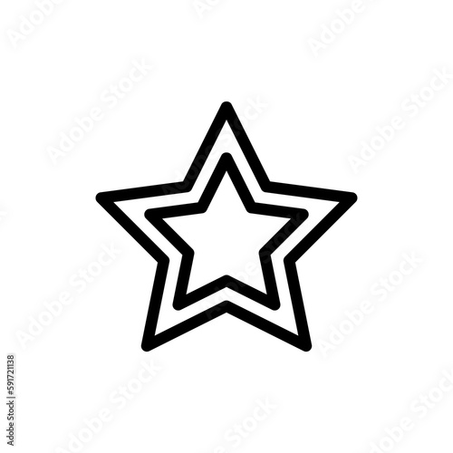 Fotografia Black and white star icon with a different flat star style, vector illustration
