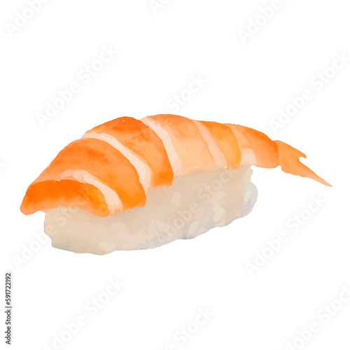 sushi with style hand drawn digital painting illustration