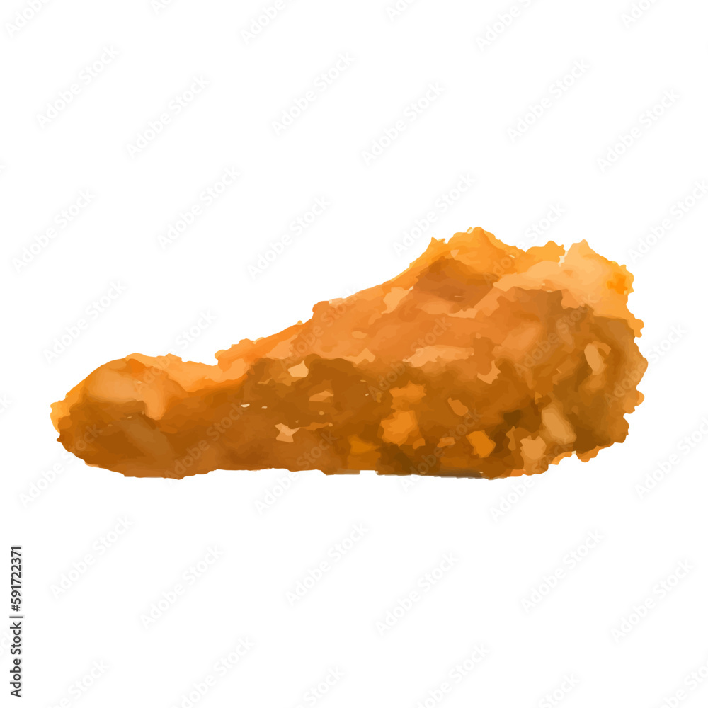 Fototapeta premium chicken fried with style hand drawn digital painting illustration
