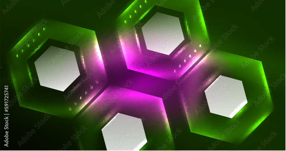 Abstract background neon hexagon vector illustration Abstract background neon hexagon vector illustration