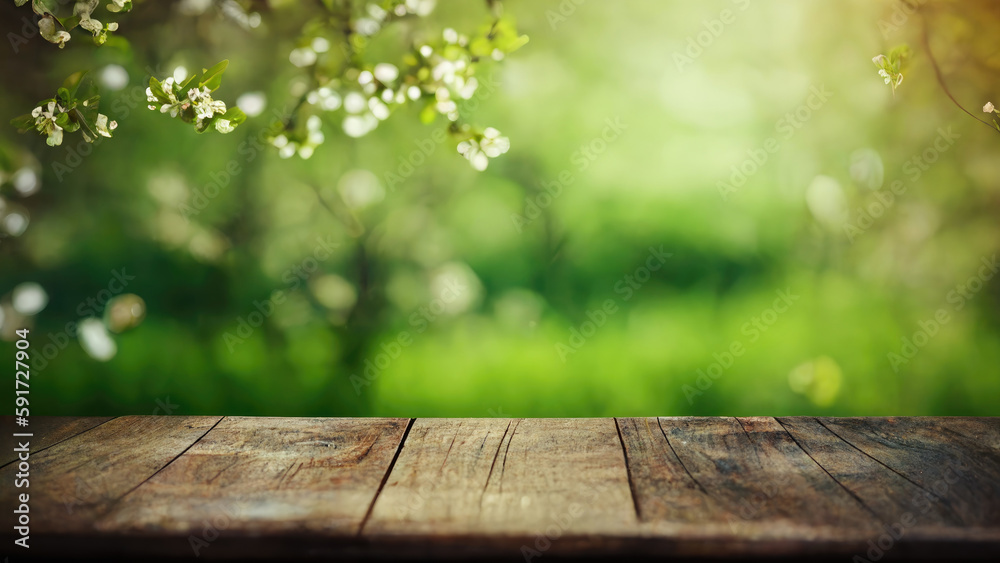 Empty old wooden table background