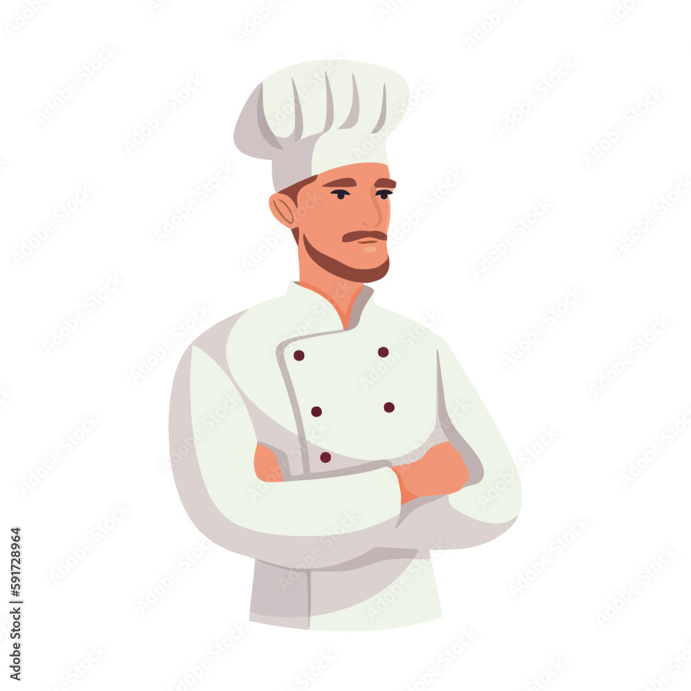 Chef in uniform smiling proudly Chef in uniform smiling proudly