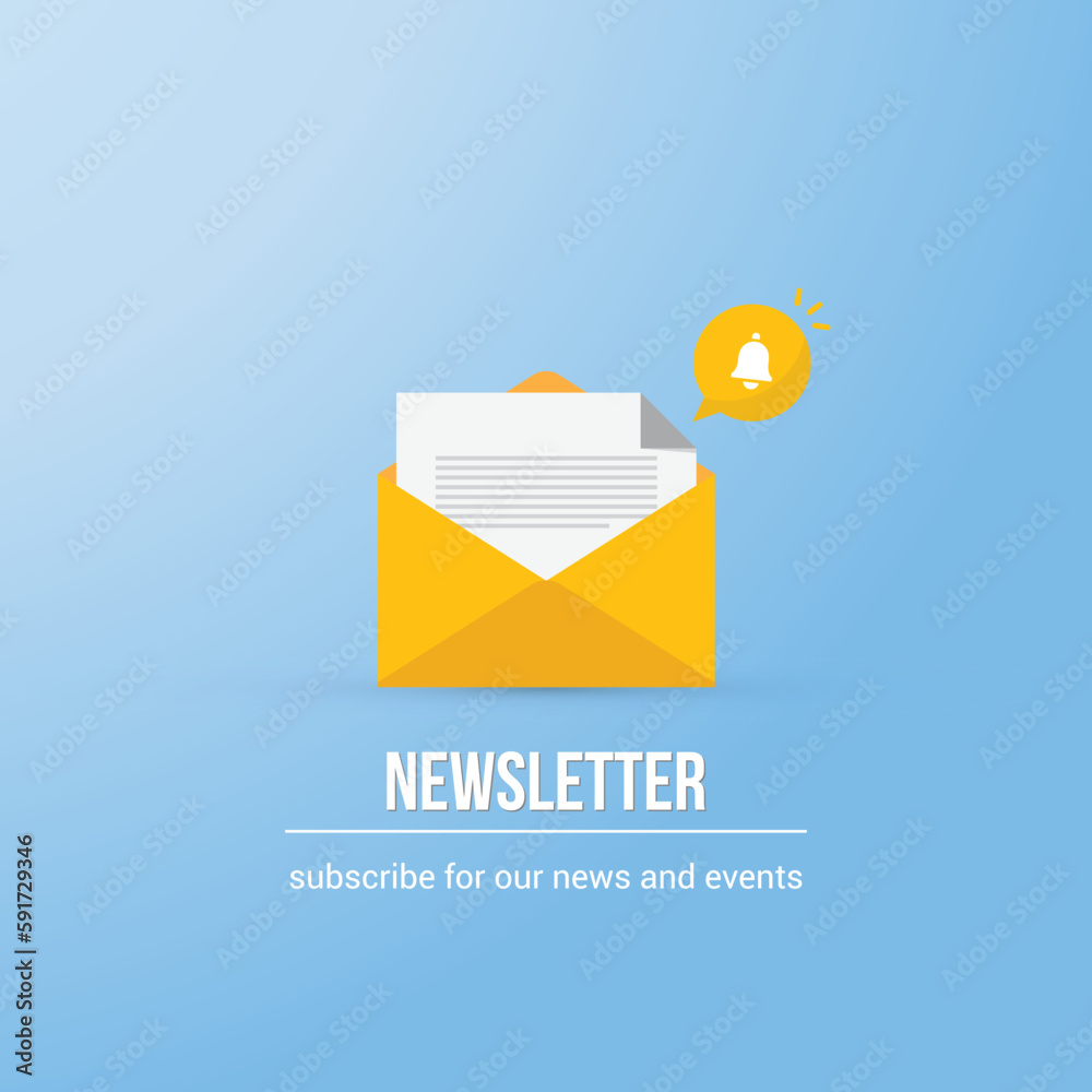 Newsletter. vector illustration of email marketing. subscription to newsletter, news, offers, promotions. a letter and envelope. subscribe, submit. send by mail. Newsletter. vector illustration of email marketing. subscription to newsletter, news, offers, promotions. a letter and envelope. subscribe, submit. send by mail.