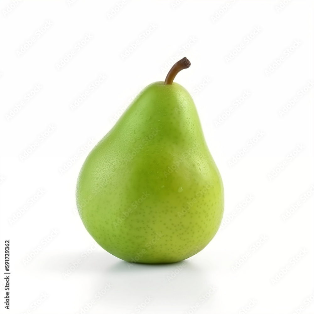 Pear isolated on white background. Generative AI Pear isolated on white background. Generative AI