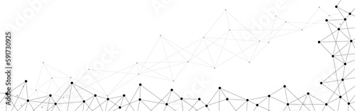 Technology network polygonal connect lines and dots background template.	