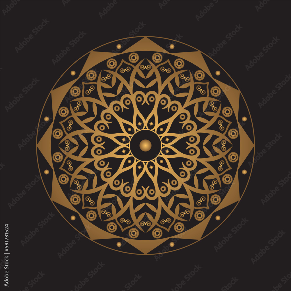 Mandala for Henna, Tattoo decoration ornament coloring book vecto