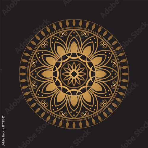 Mandala for Henna, Mehndi, tattoo, decoration. Decorative ornament in ethnic oriental style. Coloring book page vector design