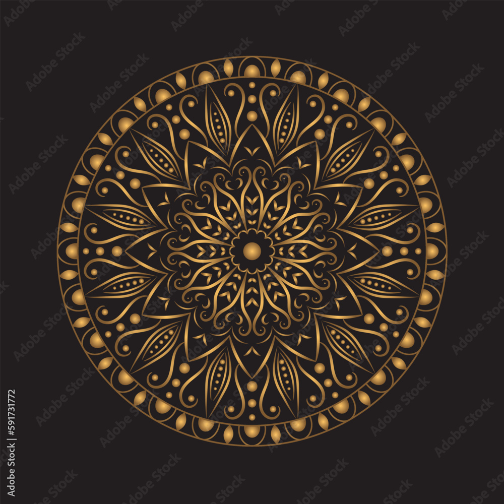 Mandala for Henna, Tattoo decoration ornament coloring book vector