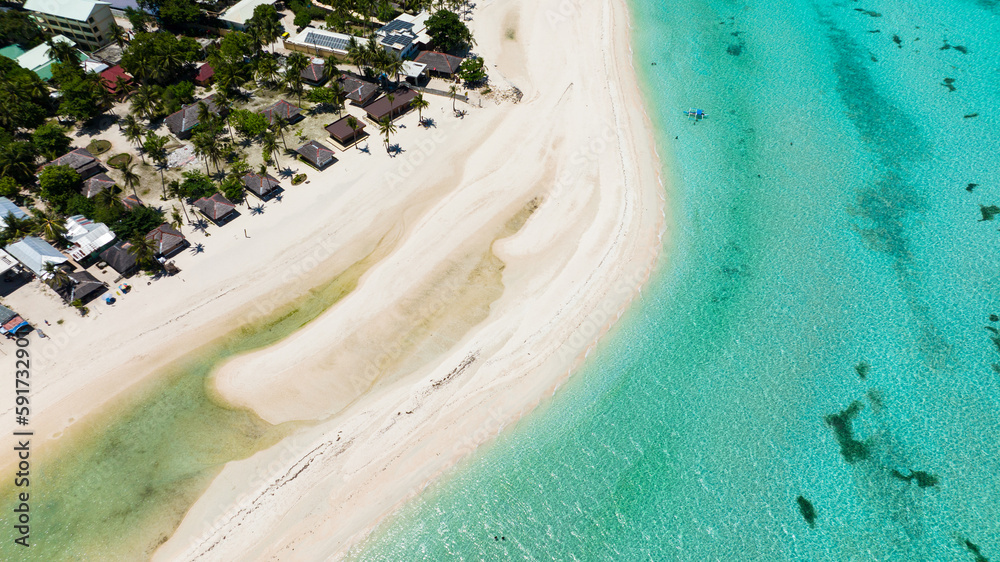 Aerial drone of tropical island and a beautiful beach. Bantayan island, Philippines. Aerial drone of tropical island and a beautiful beach. Bantayan island, Philippines.