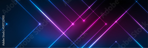 Neon glowing fluid wave lines, magic energy space light concept. Vector illustration for wallpaper, banner, background, leaflet, catalog, cover, flyer