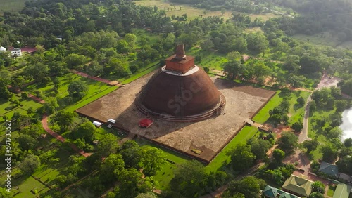 Ancient Buddhist stupa temple in Anuradhapura - Sri Lanka. photo