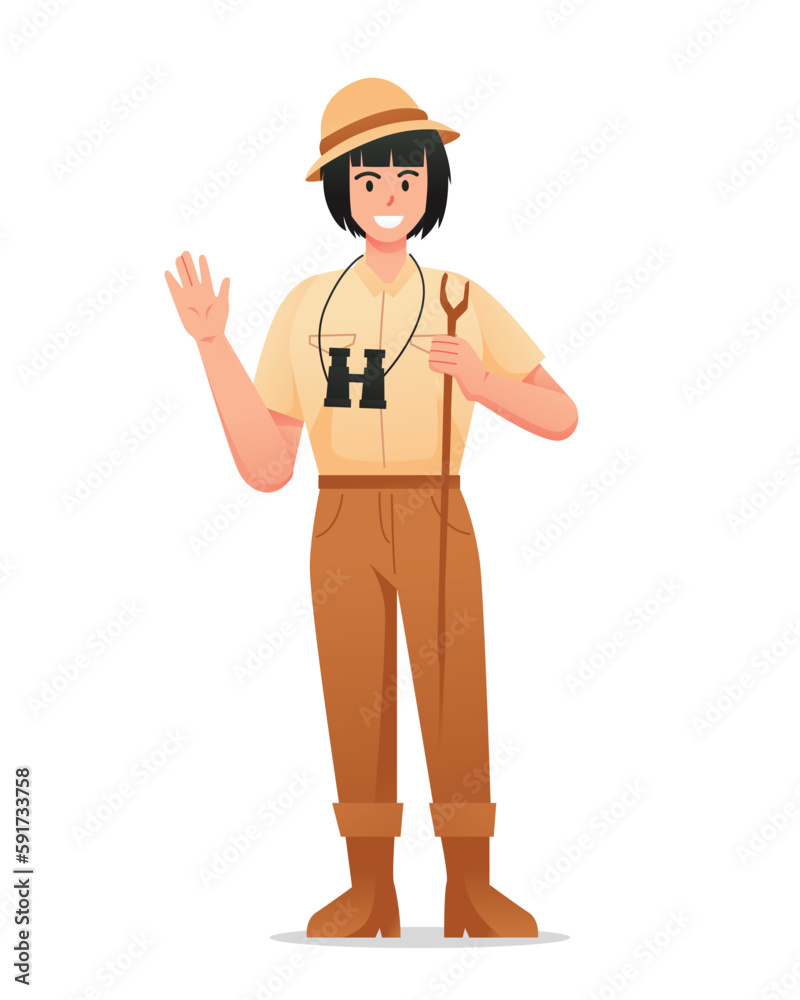 Characters of camping traveling people vector illustration	
