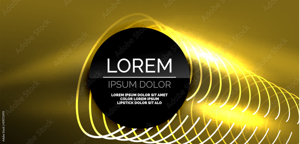 Neon laser lines, circles waves abstract background. Neon light or laser show, electric impulse, power lines, techno quantum energy impulse, magic glowing dynamic lines Neon laser lines, circles waves abstract background. Neon light or laser show, electric impulse, power lines, techno quantum energy impulse, magic glowing dynamic lines