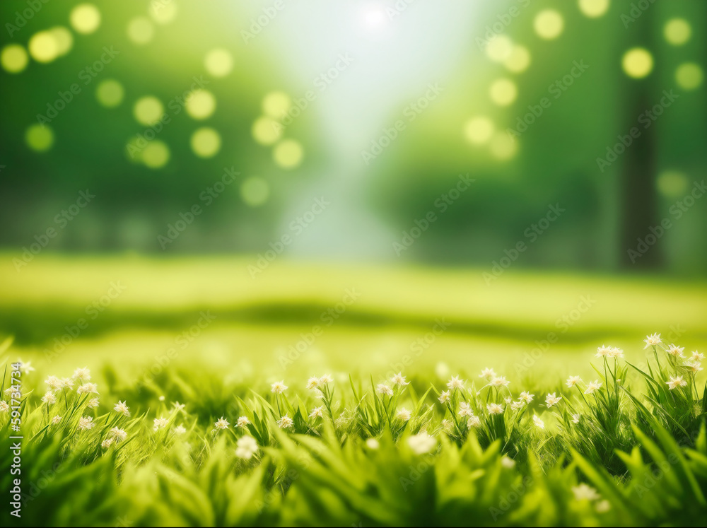 Green blurred background and sunlight Green blurred background and sunlight