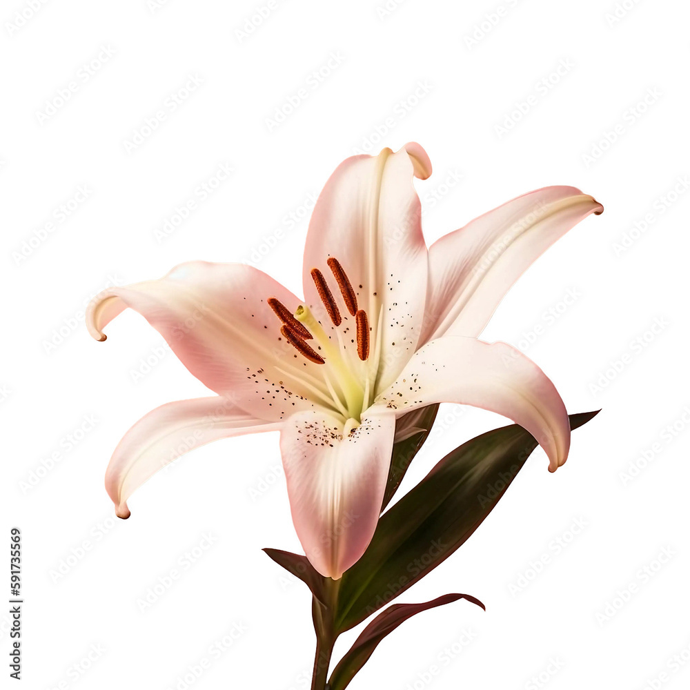 pink lily isolated on transparent background