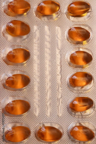 Orange liquid pills in the package